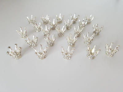 CORONA GALES 10UNDS 1CMS PLATA